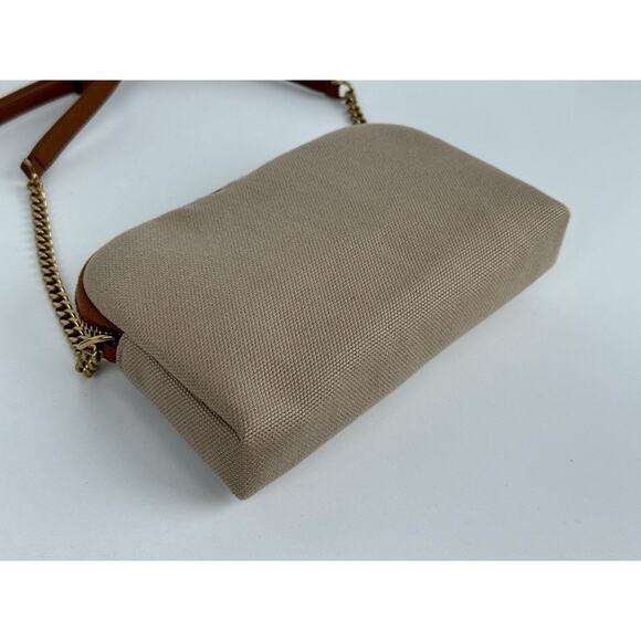 Saint Laurent Gaby Mini Crossbody Bag Brown Canvas (4) - Picture 9 of 16